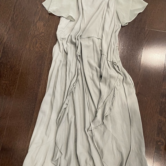 Oasis chiffon wrap dress khaki size UK6/US0 (John lewis) - Picture 6 of 7